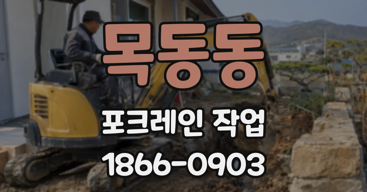 목동동 포크레인 작업