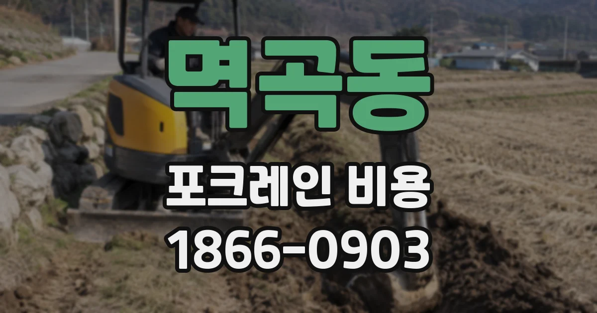 멱곡동 포크레인 비용