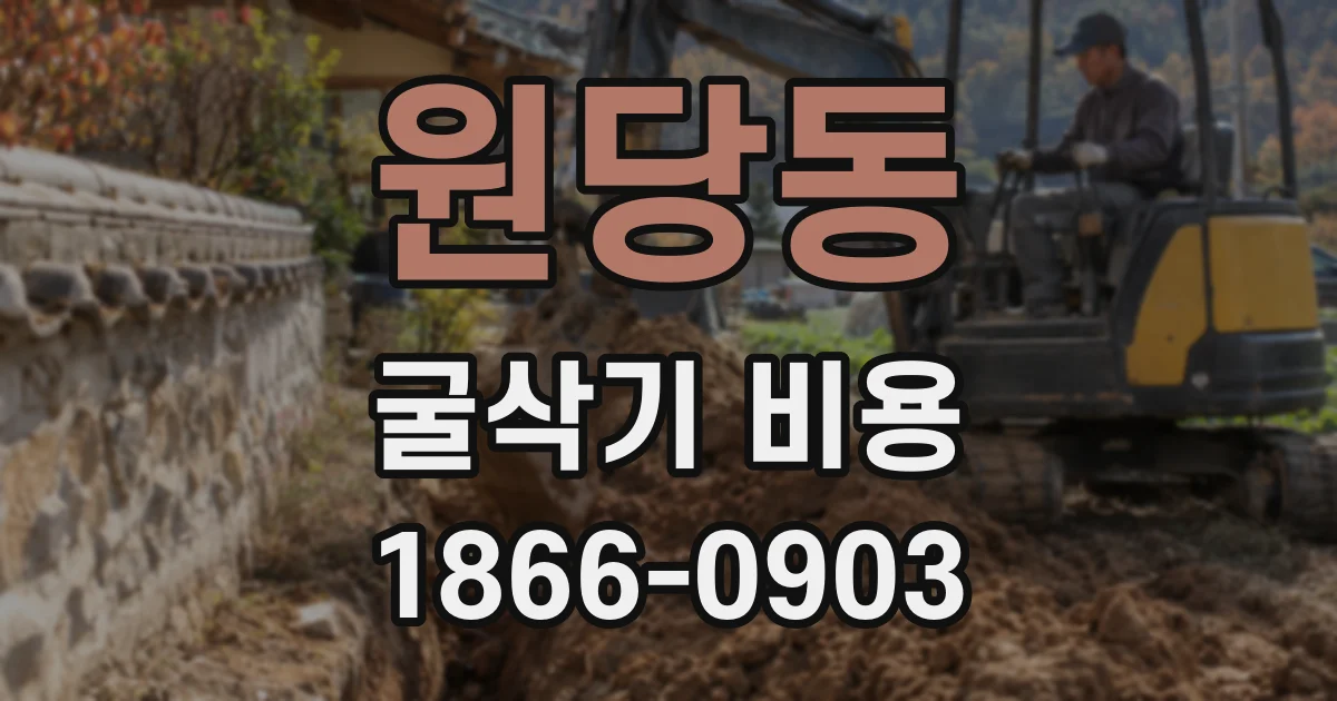 원당동 굴삭기 비용