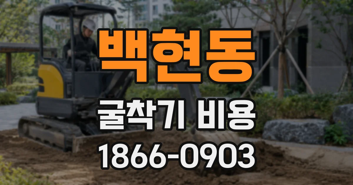 백현동 굴착기 비용