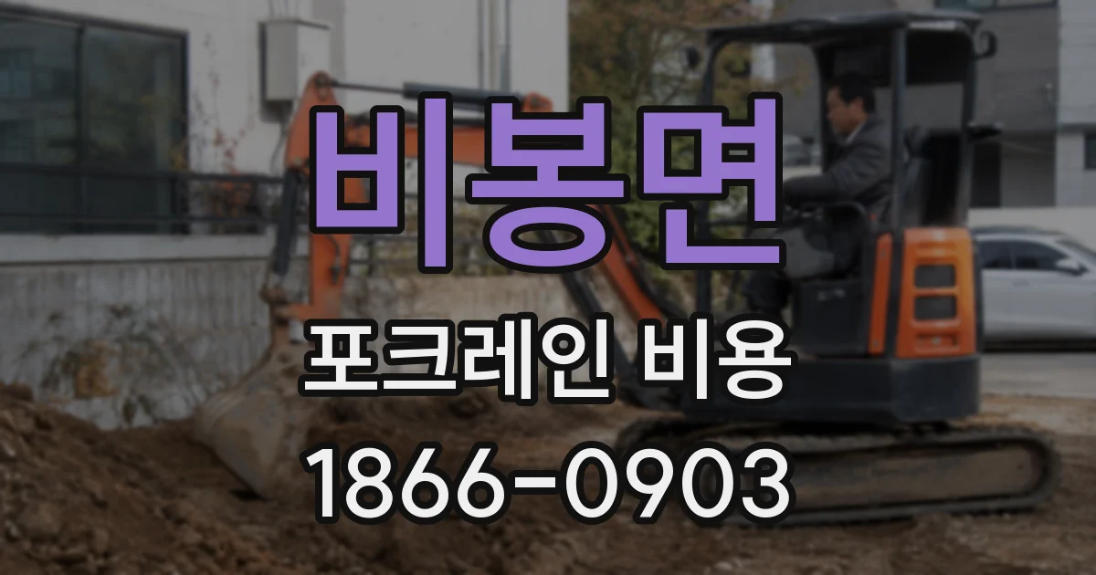 비봉면 포크레인 비용