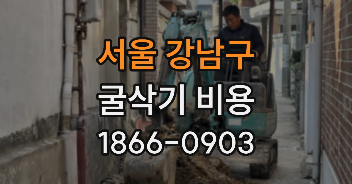 서울 강남구 굴삭기 비용