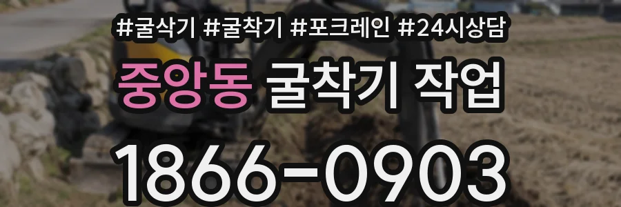 중앙동 굴착기 작업