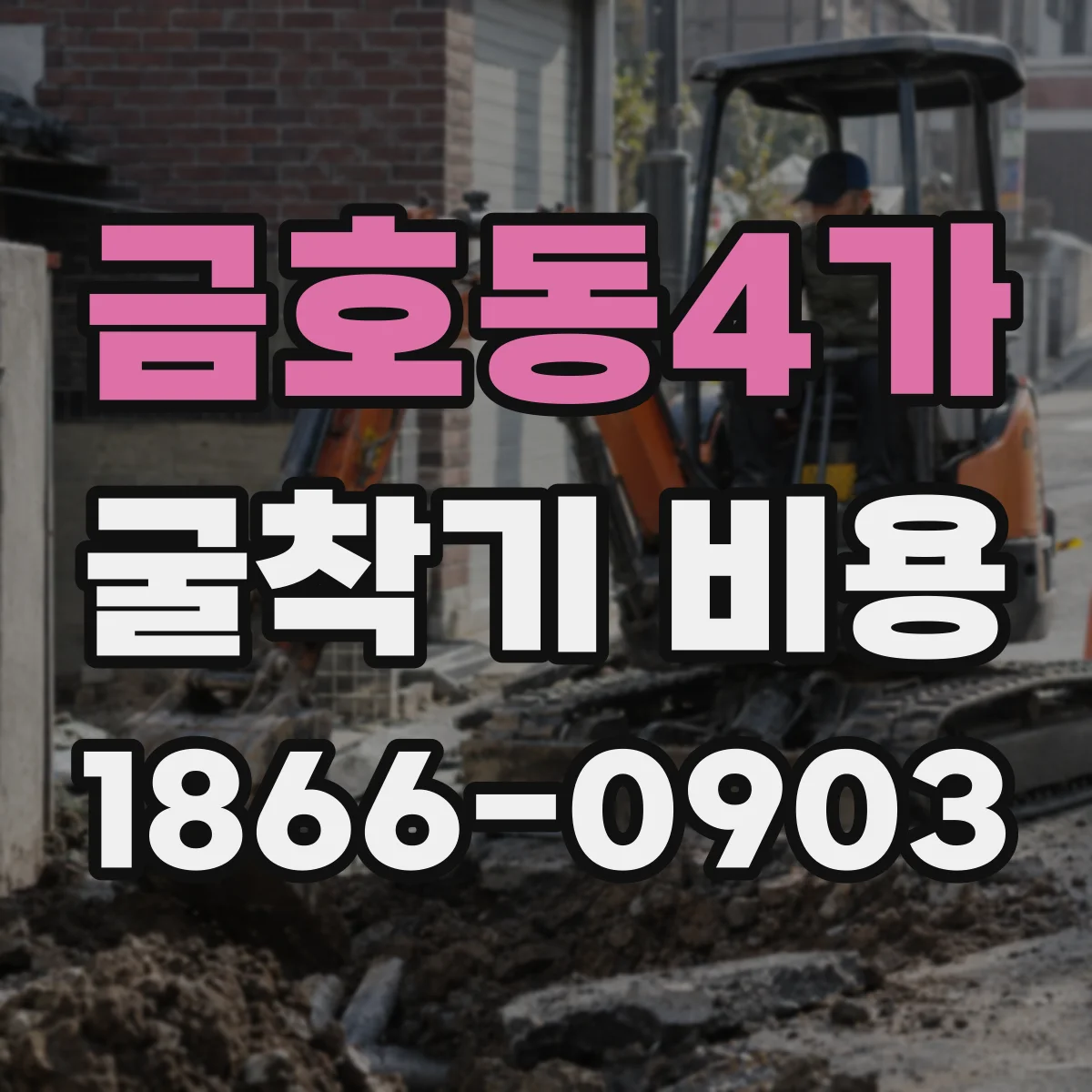 금호동4가 굴착기 비용