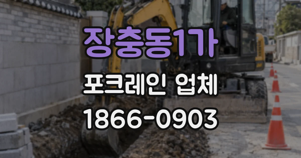 장충동1가 포크레인 업체