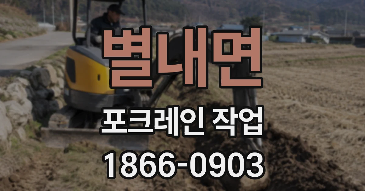 별내면 포크레인 작업