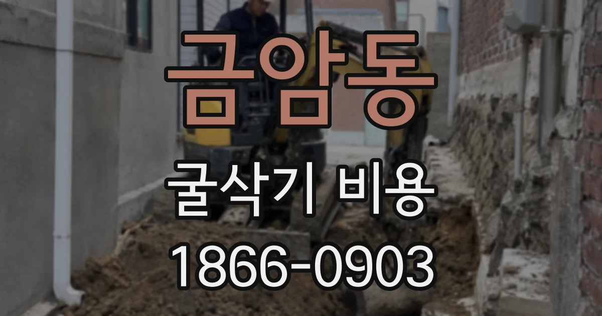 금암동 굴삭기 비용