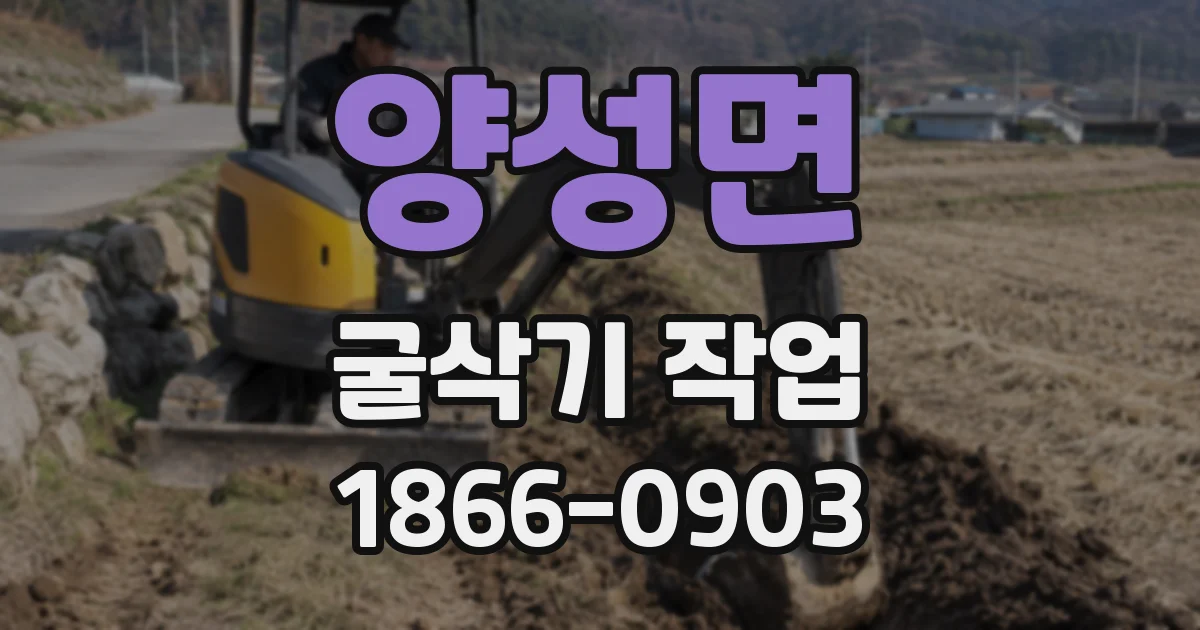 양성면 굴삭기 작업