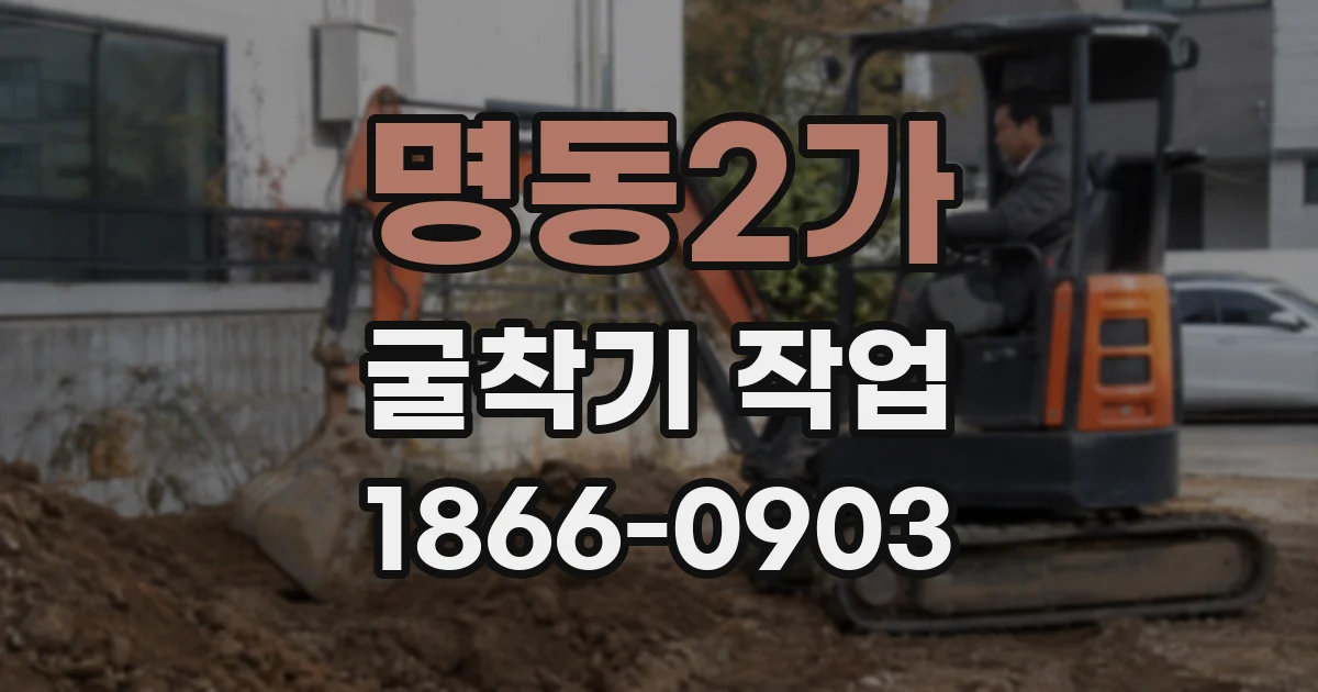 명동2가 굴착기 작업