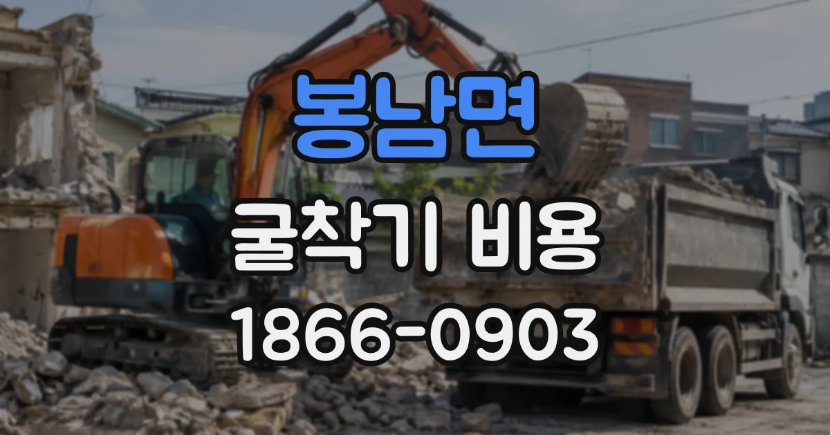 봉남면 굴착기비용