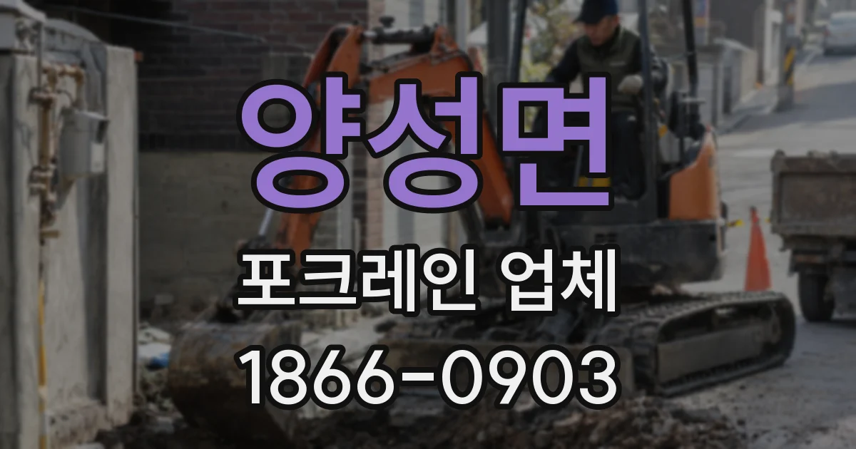 양성면 포크레인 업체