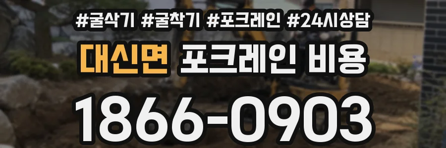 대신면 포크레인 비용