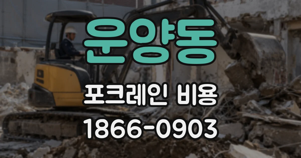 운양동 포크레인 비용