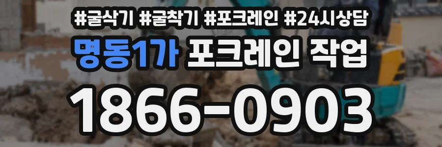 명동1가 포크레인 작업
