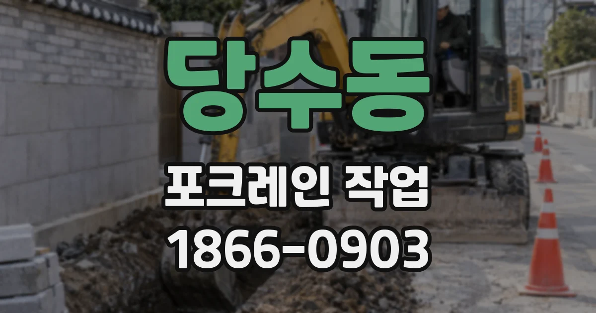 당수동 포크레인 작업
