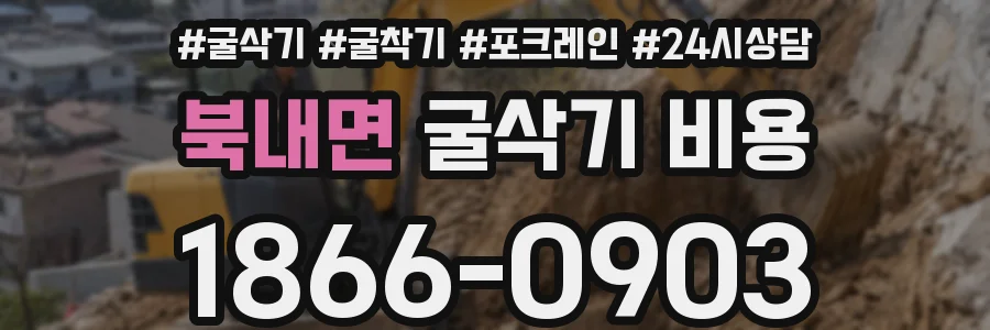 북내면 굴삭기 비용