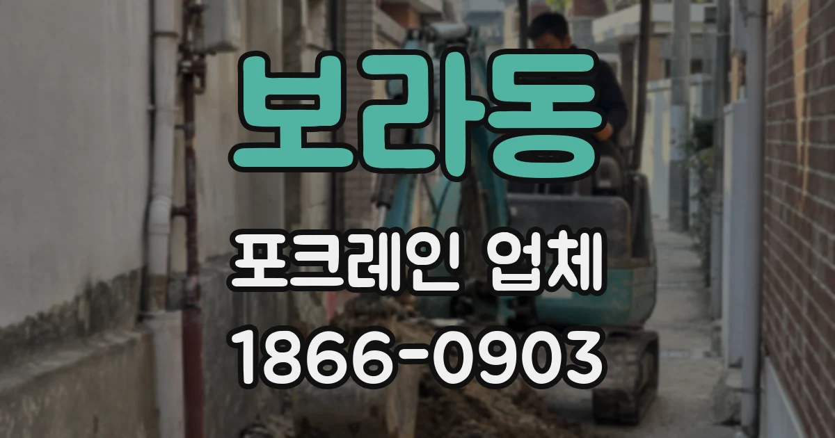 보라동 포크레인 업체