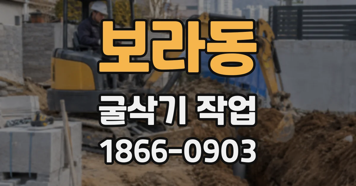 보라동 굴삭기 작업