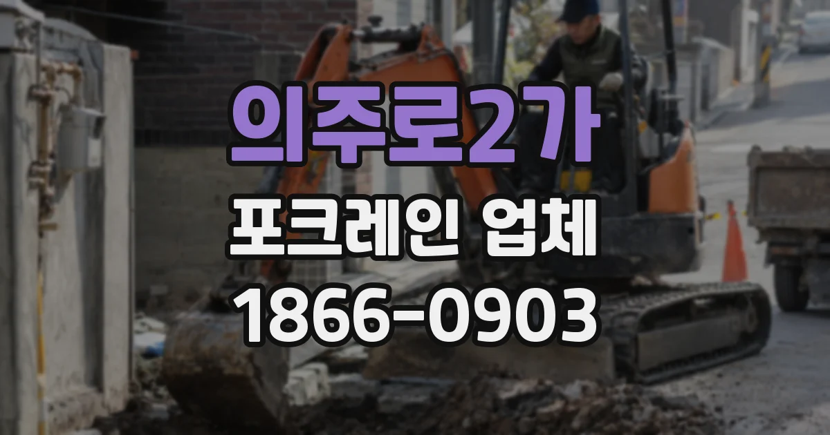 의주로2가 포크레인 업체