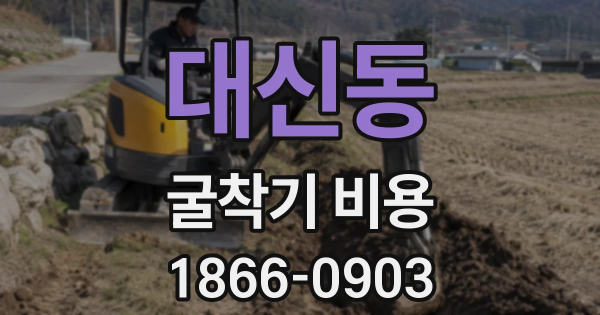 대신동 굴착기 비용