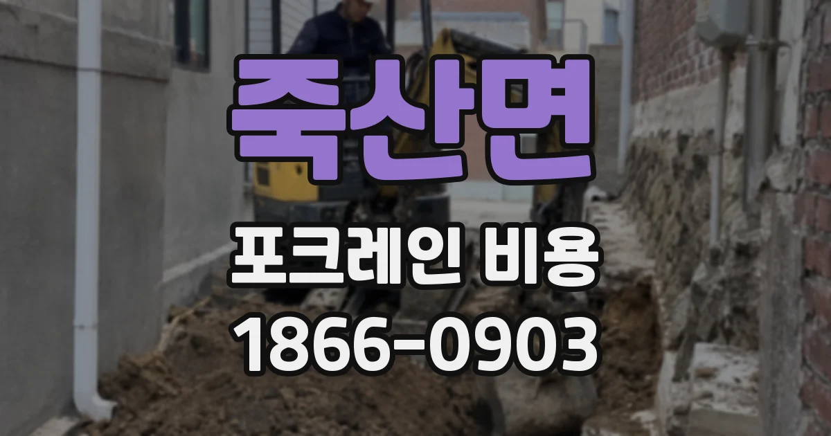 죽산면 포크레인 비용