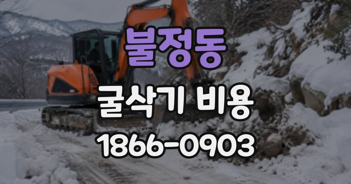 불정동 굴삭기비용