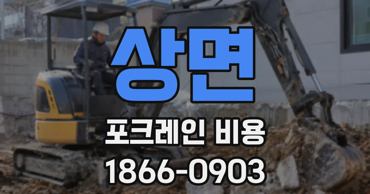 상면 포크레인 비용