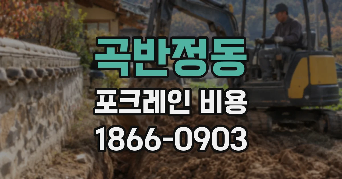 곡반정동 포크레인 비용