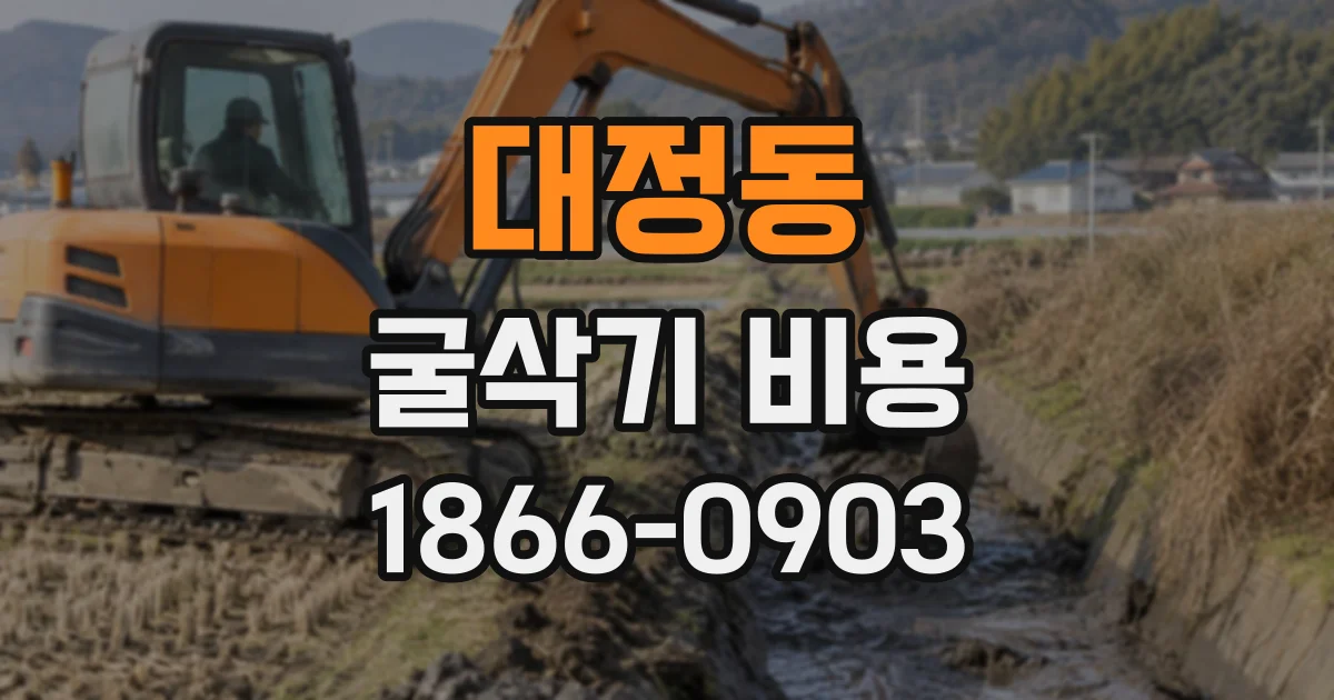 대정동 굴삭기비용