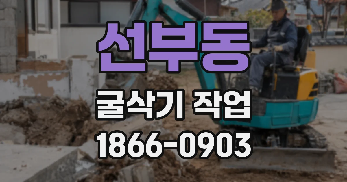 선부동 굴삭기 작업