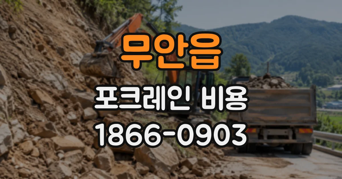 무안읍 포크레인비용