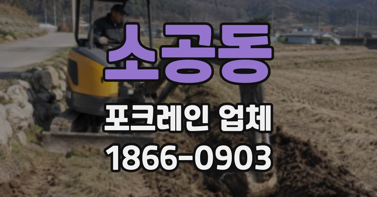 소공동 포크레인 업체