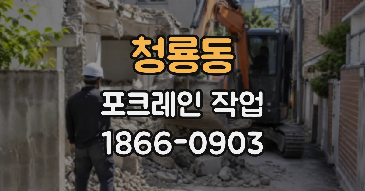 청룡동 포크레인작업