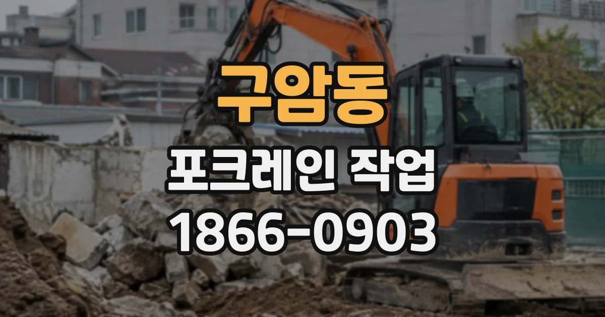 구암동 포크레인작업