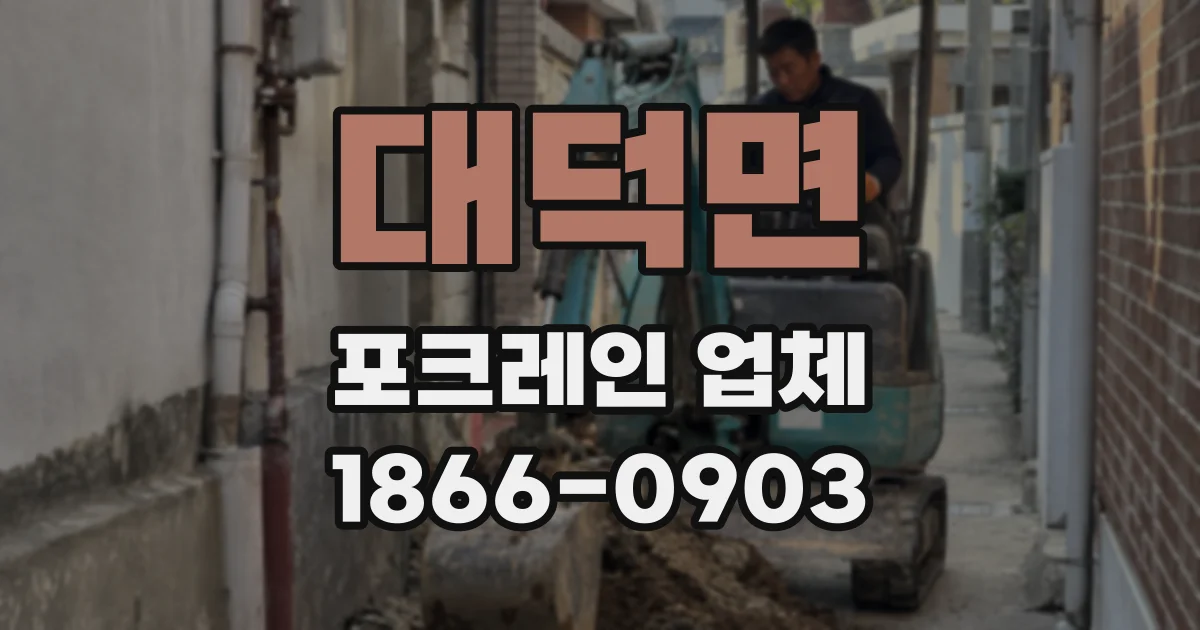 대덕면 포크레인 업체