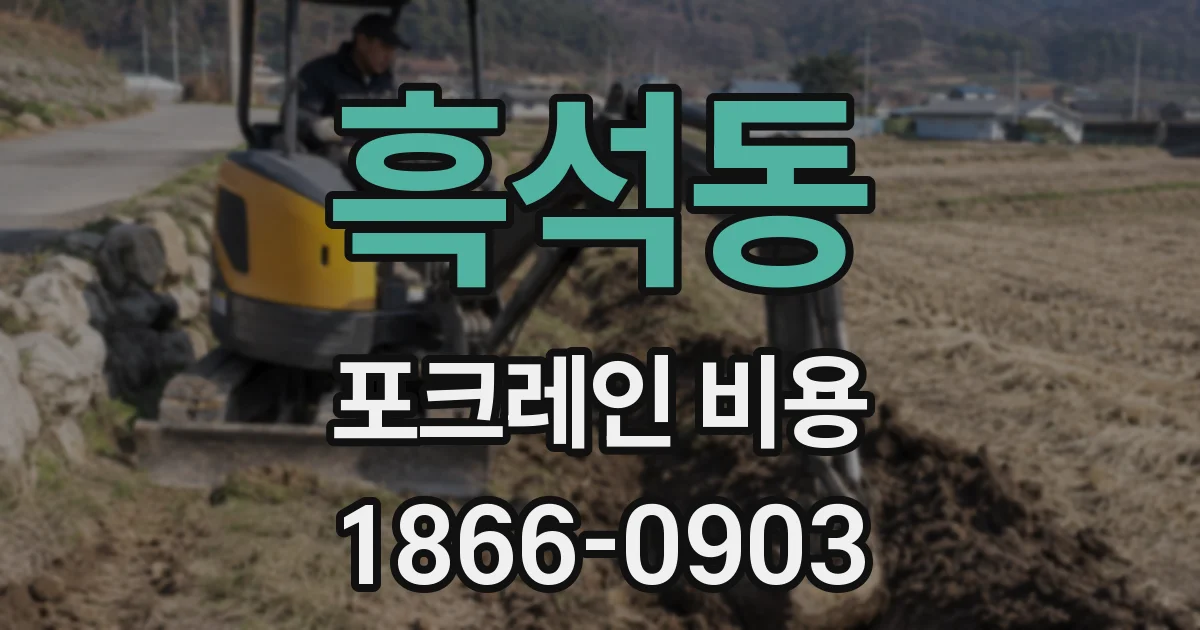 흑석동 포크레인 비용