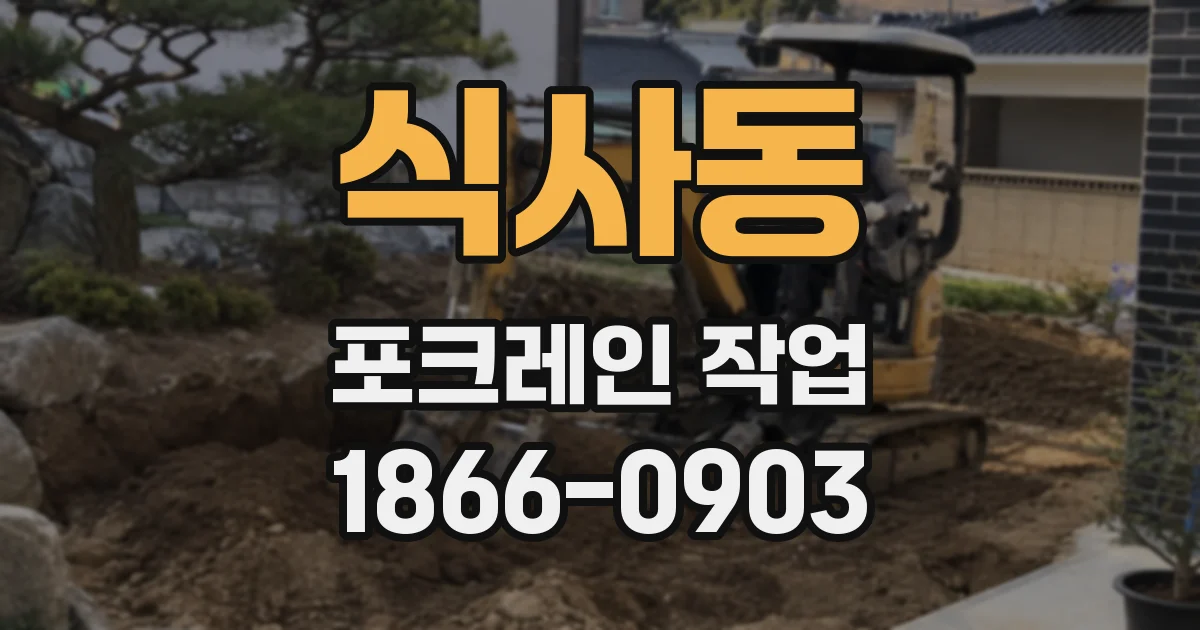 식사동 포크레인 작업