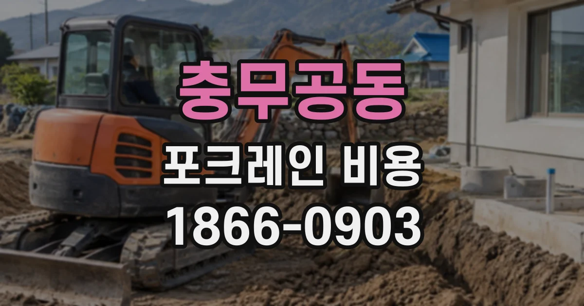 충무공동 포크레인비용
