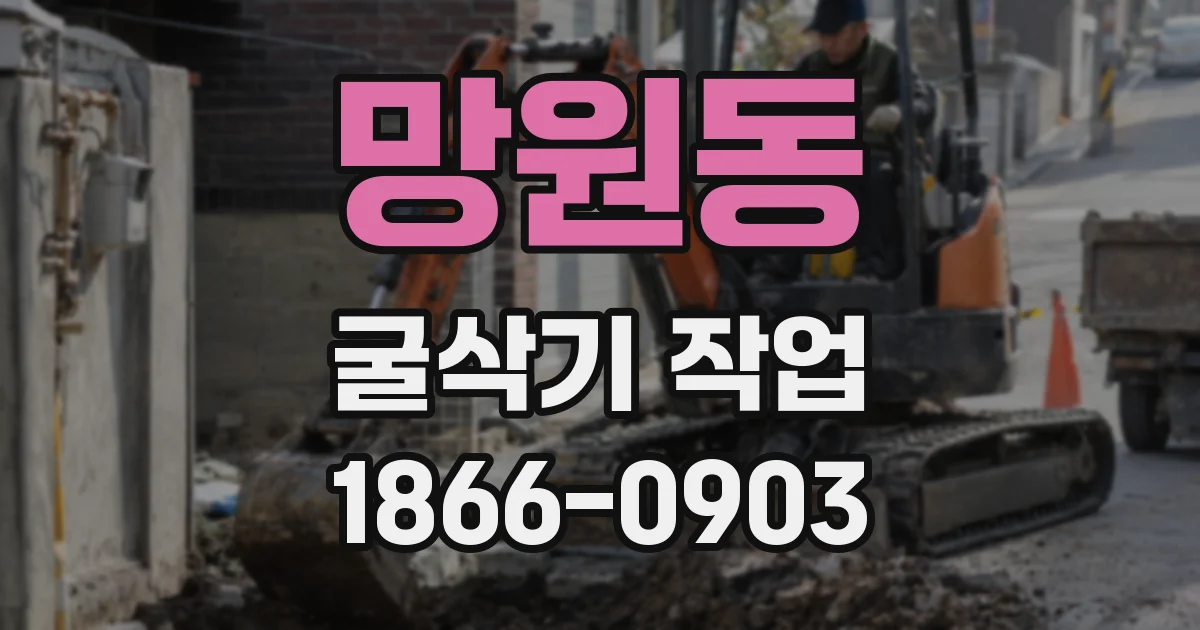 망원동 굴삭기 작업