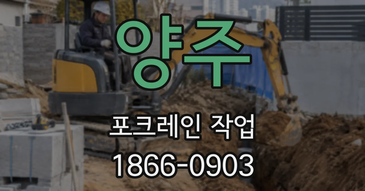 양주 포크레인 작업