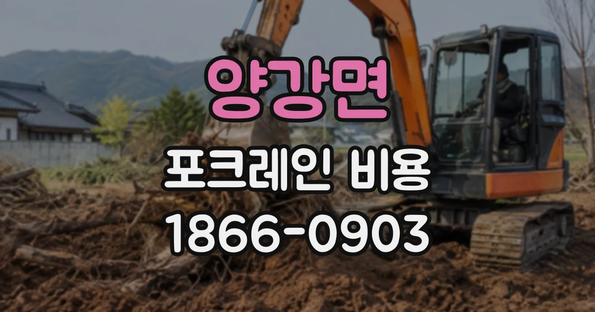 양강면 포크레인비용