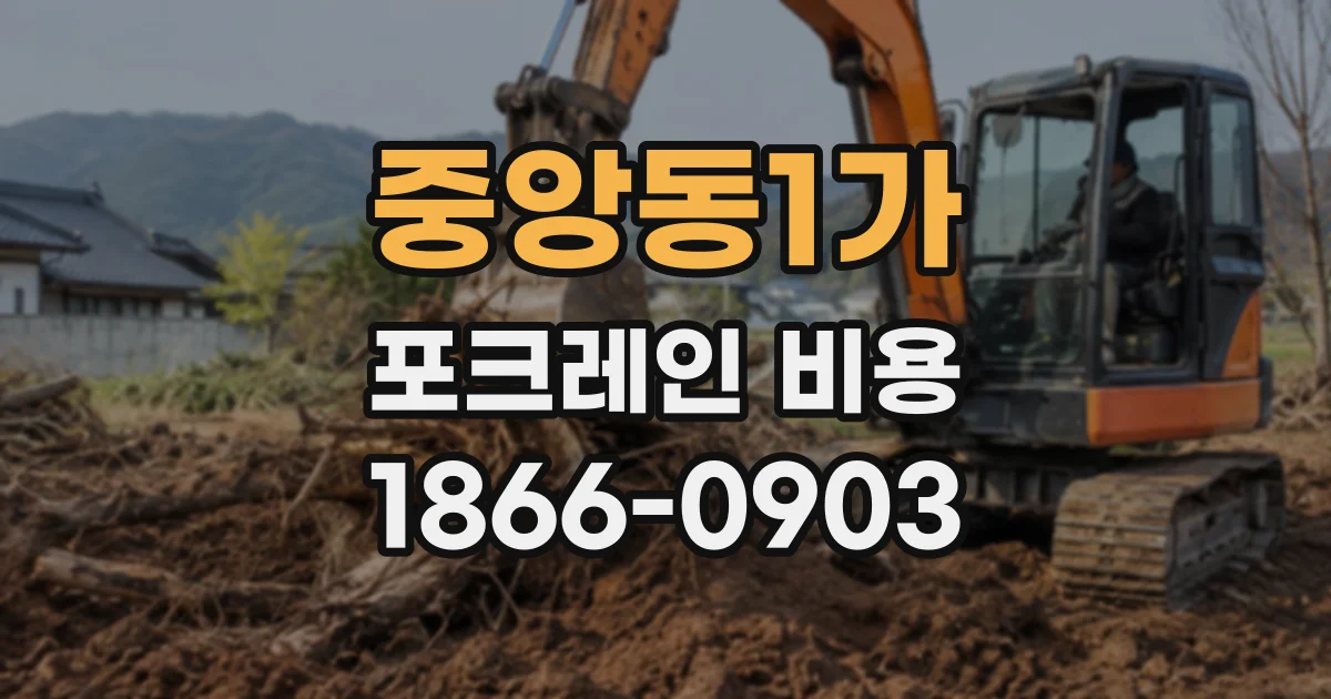 중앙동1가 포크레인비용