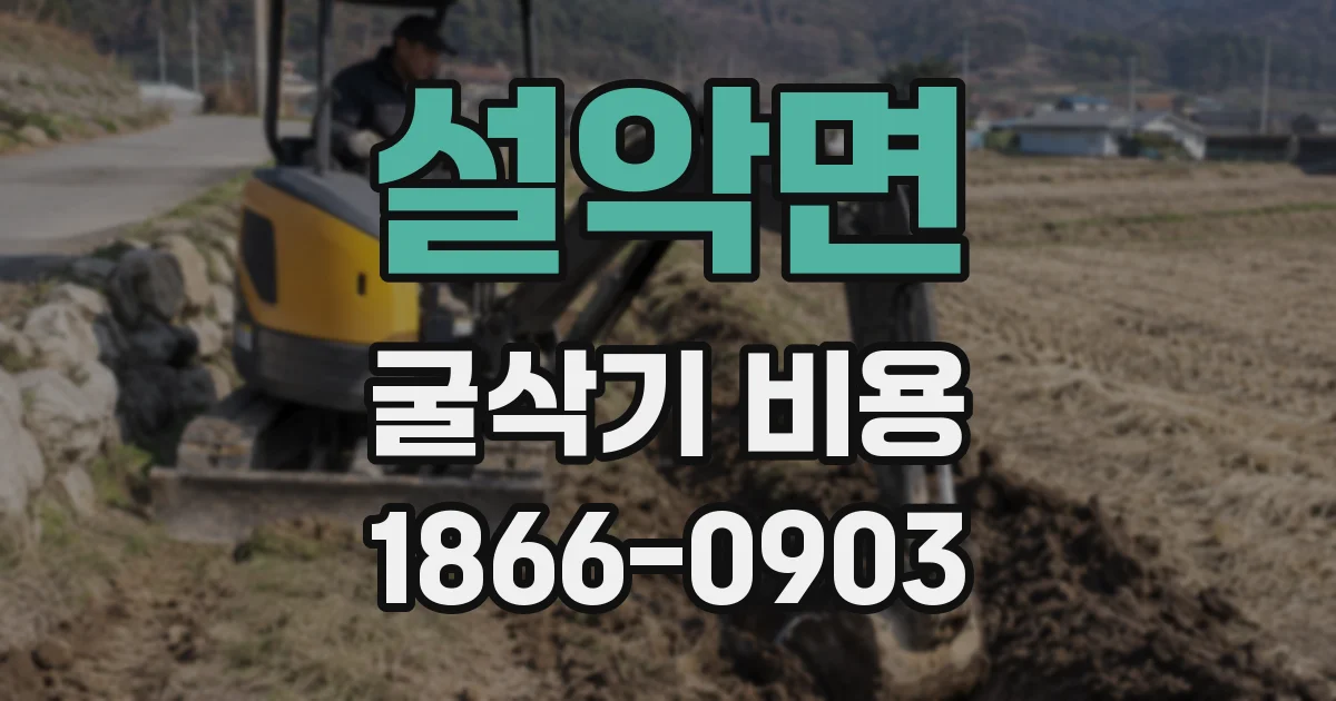 설악면 굴삭기 비용