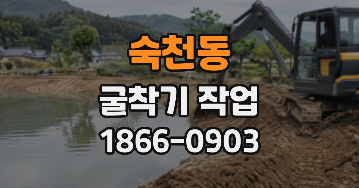 숙천동 굴착기작업