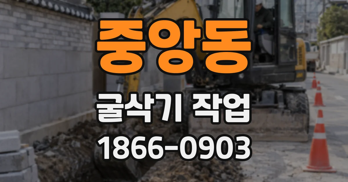 중앙동 굴삭기 작업