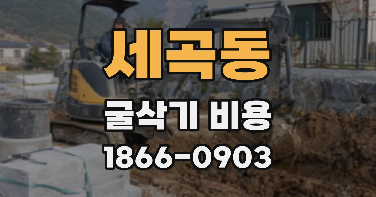 세곡동 굴삭기 비용