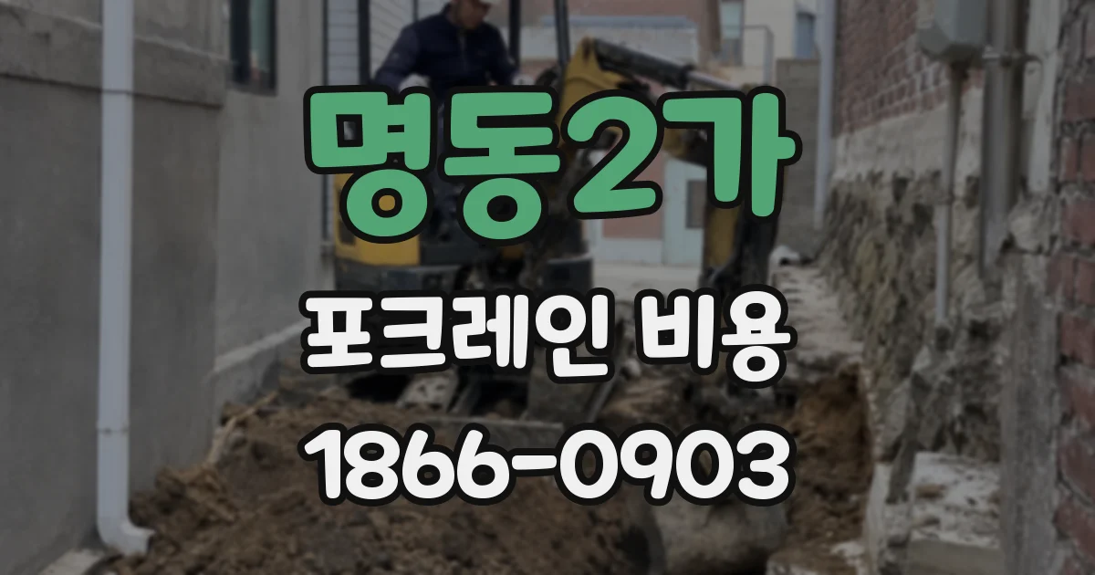 명동2가 포크레인 비용