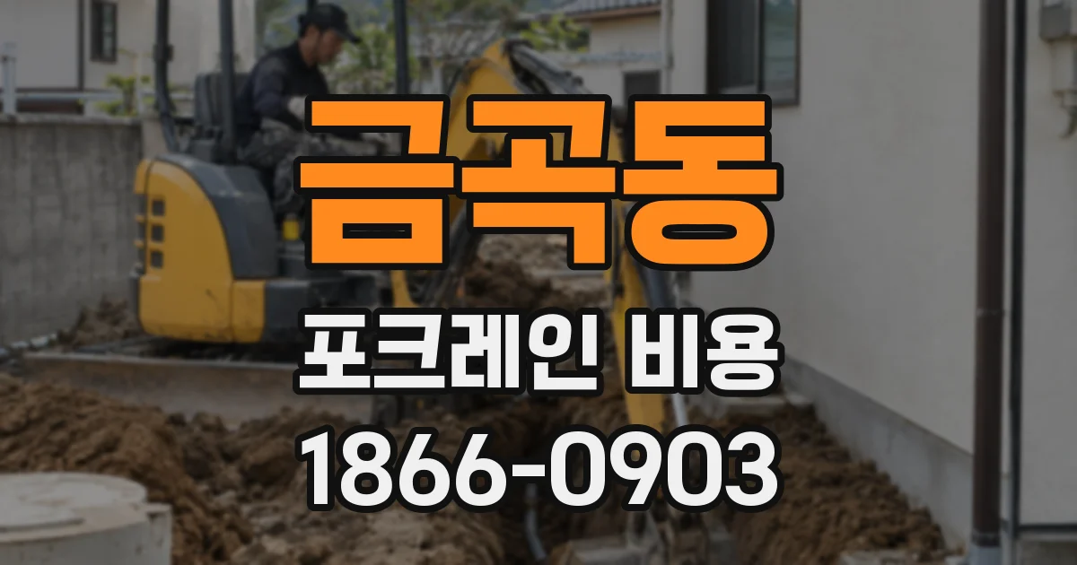 금곡동 포크레인 비용