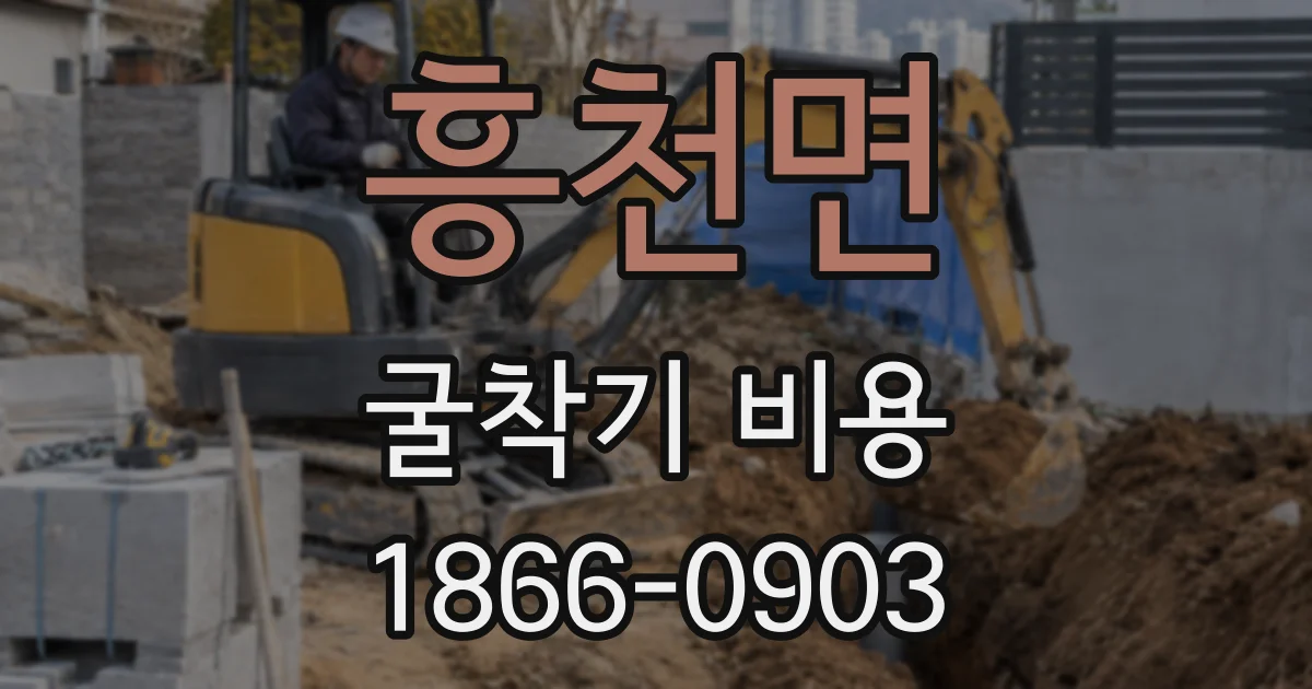 흥천면 굴착기 비용
