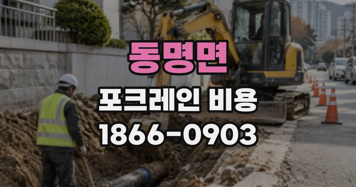 동명면 포크레인비용